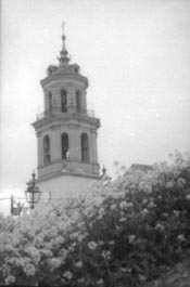 El campanario de la Iglesia Mayor, desde la Alcazaba
