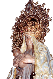 Primer plano de la Virgen donde se aprecia su cara daada